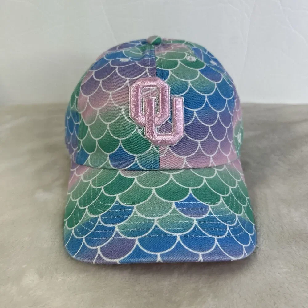 Oklahoma Sooners Hat Cap Strap Back Youth Turquoise NCAA College Mermaid Pastel